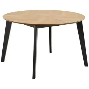 Jedálenský rozkladací stôl Georgetown 120/198 cm z masívu dub prírodný/čierny vyobraziť