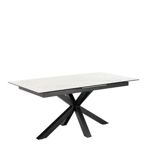 Jedálenský rozkladací stôl Heaven 168/210 cm biely mramor/čierny vyobraziť