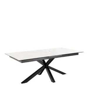 Jedálenský rozkladací stôl Heaven 200/240 cm biely mramor/čierny vyobraziť