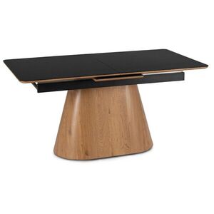 Jedálenský rozkladací stôl Lizbona 160/200 cm z masívu čierny/dub prírodný vyobraziť