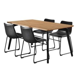 Jedálenský set Cadiz pre 4 osoby čierny/dub prírodný vyobraziť