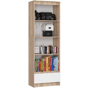 Kancelársky regál Rexa 60 cm 1 zásuvka a 4 police dub sonoma/biely vyobraziť