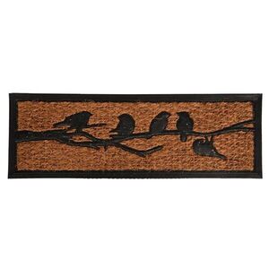 Kokosová rohožka Birds 75 x 25 cm čierna/hnedá vyobraziť