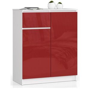 Komoda Kiara 80 cm 2 skrinky a 1 zásuvka biela/červená vyobraziť