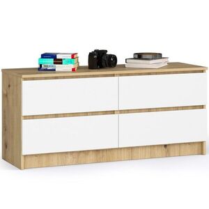 Komoda Kuba 120 cm 4 zásuvky dub artisan/biela vyobraziť