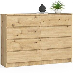 Komoda Kuba 140 cm 8 zásuviek dub artisan vyobraziť
