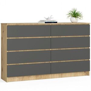 Komoda Kuba 160 cm 8 zásuviek dub artisan/grafitová vyobraziť