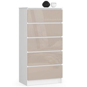 Komoda Kuba 60 cm - 5 zásuviek biela/cappuccino vyobraziť