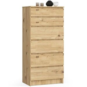Komoda Kuba 60 cm - 6 zásuviek dub artisan vyobraziť