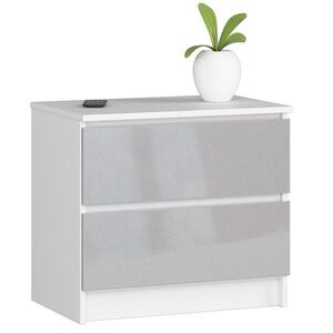 Komoda Liv 60 cm biela/sivá lesklá vyobraziť