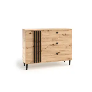 Komoda Liva 120 cm dub Artisan/čierna vyobraziť