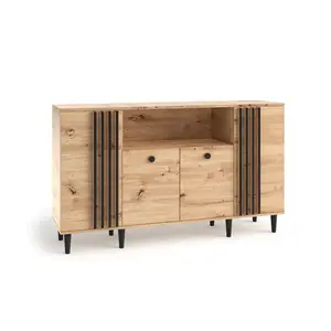 Komoda Liva 160 cm dub Artisan/čierna vyobraziť