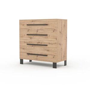 Komoda Malery 92 cm čierna/dub Artisan vyobraziť