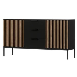 Komoda Meorati 150 cm čierna/dub Artisan vyobraziť