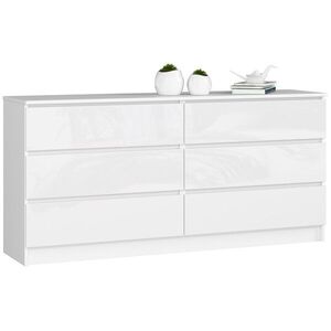 Komoda Rollo V 160 cm biela lesklá vyobraziť