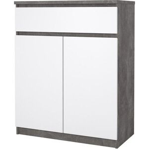 Komoda Simplicitous 234 80 cm betón/biela lesk vyobraziť