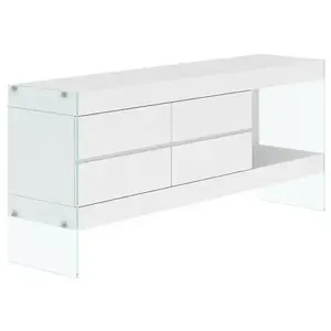 Komoda Soho 184 cm biela/číra vyobraziť