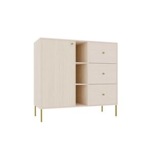 Komoda Tilina 1D 3S 3P 100 cm béžová/zlatá vyobraziť
