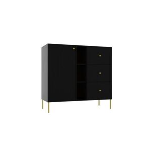 Komoda Tilina 1D 3S 3P 100 cm čierna/zlatá vyobraziť