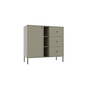 Komoda Tilina 1D 3S 3P 100 cm eukalyptus/čierna vyobraziť