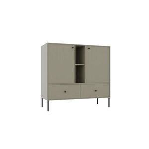 Komoda Tilina 2D 2S 2P 100 cm eukalyptus/čierna vyobraziť