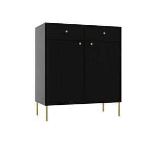 Komoda Tilina 2D 2S 84 cm čierna/zlatá vyobraziť