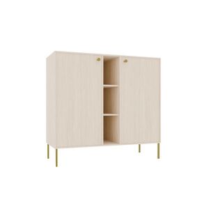 Komoda Tilina 2D 3P 100 cm béžová/zlatá vyobraziť