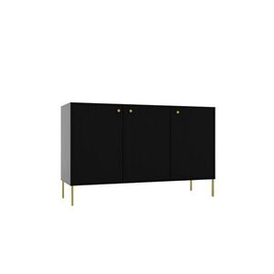 Komoda Tilina 3D 125 cm čierna/zlatá vyobraziť