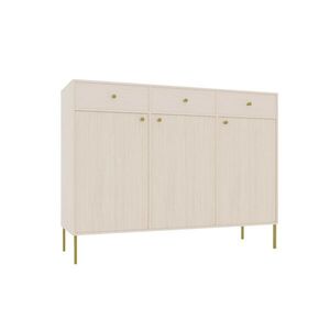 Komoda Tilina 3D 3S 125 cm béžová/zlatá vyobraziť