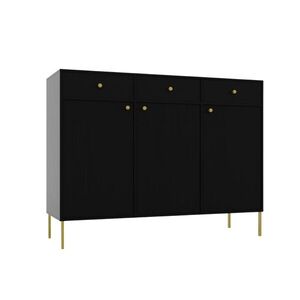 Komoda Tilina 3D 3S 125 cm čierna/zlatá vyobraziť