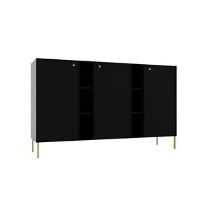 Komoda Tilina 3D 6P 155, 7 cm čierna/zlatá vyobraziť
