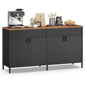 Komoda Vasagle Teduo 141 cm čierna/hnedá vyobraziť