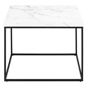 Konferenčný stolík Barossa 60 cm biely mramor/čierny vyobraziť