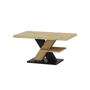 Konferenčný stolík Cross 90 cm dub Artisan/čierny vyobraziť