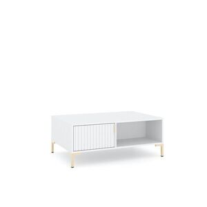 Konferenčný stolík Flinn 100 cm biely/zlatý vyobraziť
