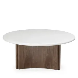 Konferenčný stolík Marlo 80 cm krémový/orech vyobraziť