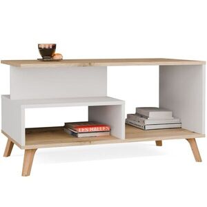 Konferenčný stolík Olympo 90 cm biely/dub Artisan vyobraziť