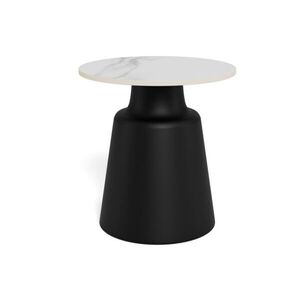 Konferenčný stolík Santorini 45 cm čierny/mramorovo biely vyobraziť