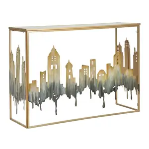 Konzolový stolík City 110 cm zlatý/viacfarebný vyobraziť