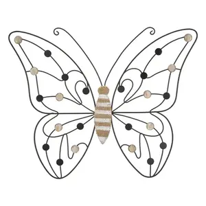 Kovová nástenná dekorácia Butterfly 33, 5 cm čierna/zlatá vyobraziť