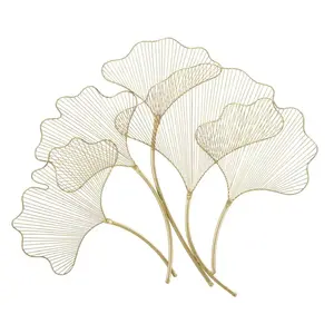 Kovová nástenná dekorácia Glam Leaf 79 cm zlatá vyobraziť