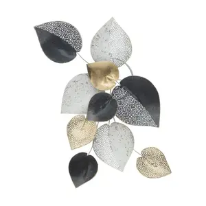 Kovová nástenná dekorácia Half Leaf 40 cm viacfarebná/zlatá vyobraziť