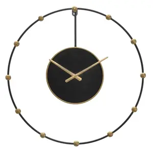 Kovové nástenné hodiny Pearl 61 cm čierne/zlaté vyobraziť