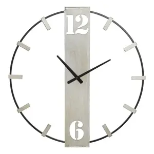 Kovové nástenné hodiny Silvery 61 cm čierne/strieborné vyobraziť