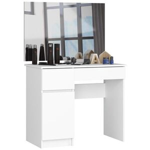 Kozmetický stolík so zrkadlom P-2 90x50 cm biely ľavý vyobraziť