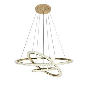 Krištáľový závesný LED luster G036-CP zlatý/neutrálna biela vyobraziť