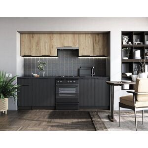 Kuchynská linka Emma 240 cm dub artisan/čierna vyobraziť
