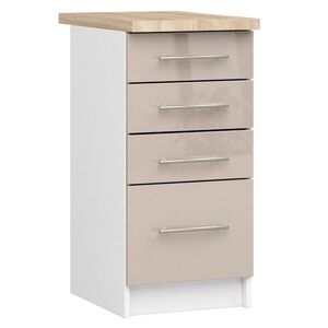 Kuchynská skrinka Olivie S 40 cm 4S biela/cappuccino lesk vyobraziť
