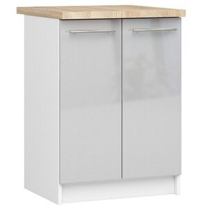 Kuchynská skrinka Olivie S 60 cm 2D biela/metalický lesk/dub sonoma vyobraziť