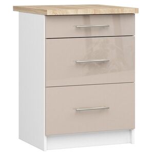 Kuchynská skrinka Olivie S 60 cm 3S biela/cappuccino vyobraziť